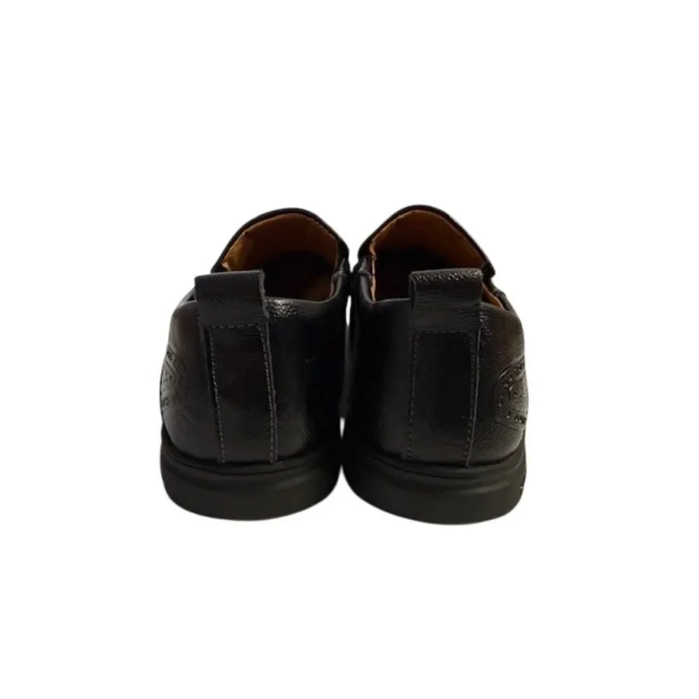 Clohoo Men's Leather Black Loafer Shoes A1858 Size 43 (9 m)